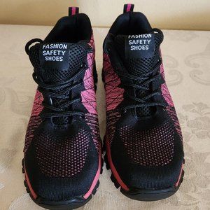 Women's Fashion Safety Shoes Pink & Black 8.5 mint condition